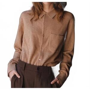 NEW CISSA button down cashmere sweater in camel